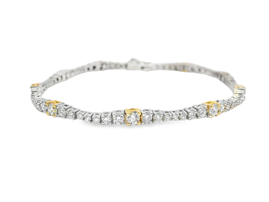 2.69CT Diamond Bracelet 18k Two Tone