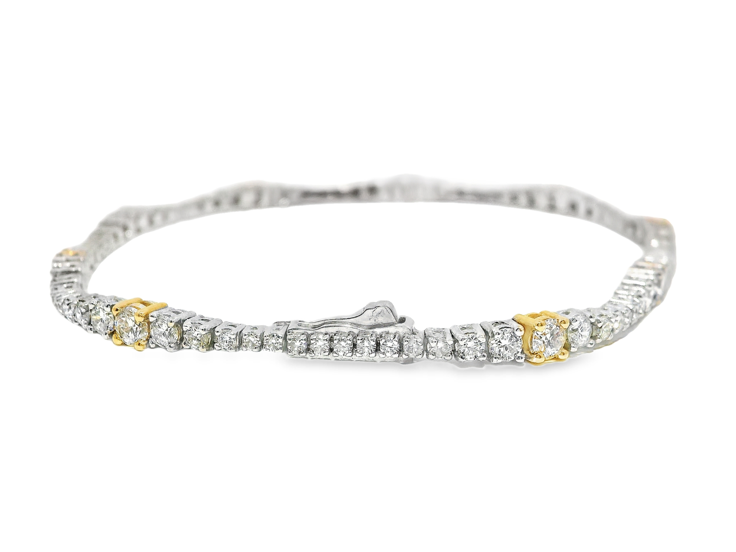 2.69CT Diamond Bracelet 18k Two Tone