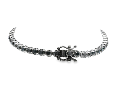 0.32CT Diamond 3.47CT Black Diamond Bracelet 18k White Gold