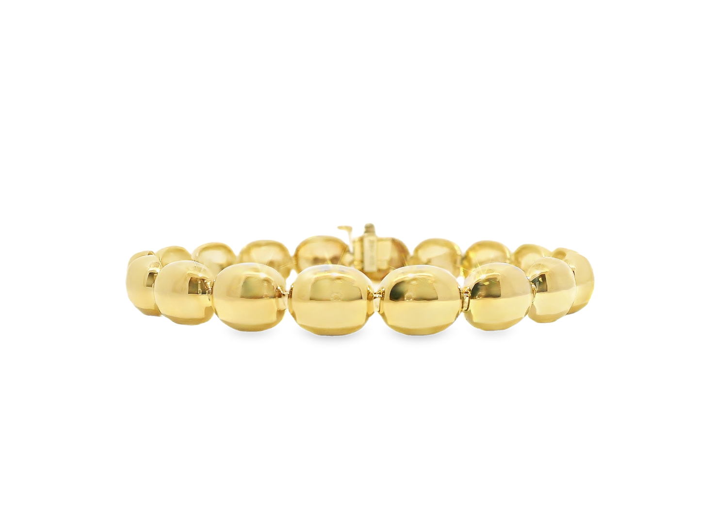 Plain Beaded Bracelet 14k Yellow Gold