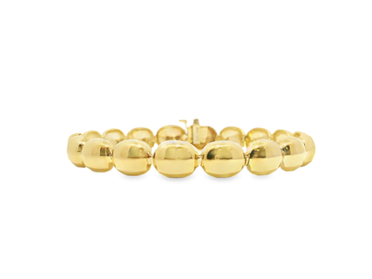 Plain Beaded Bracelet 14k Yellow Gold