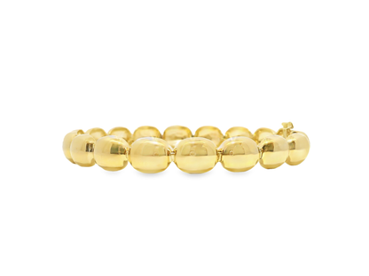 Plain Beaded Bracelet 14k Yellow Gold
