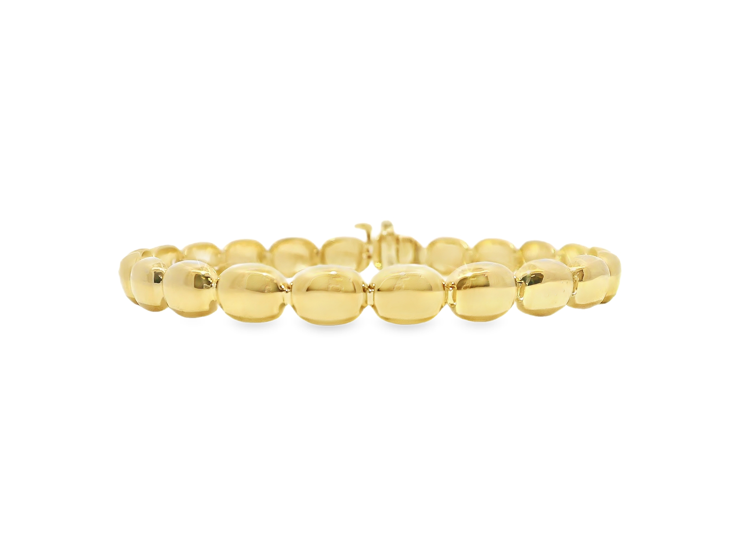 Plain Beaded 14k Yellow Gold Bracelet
