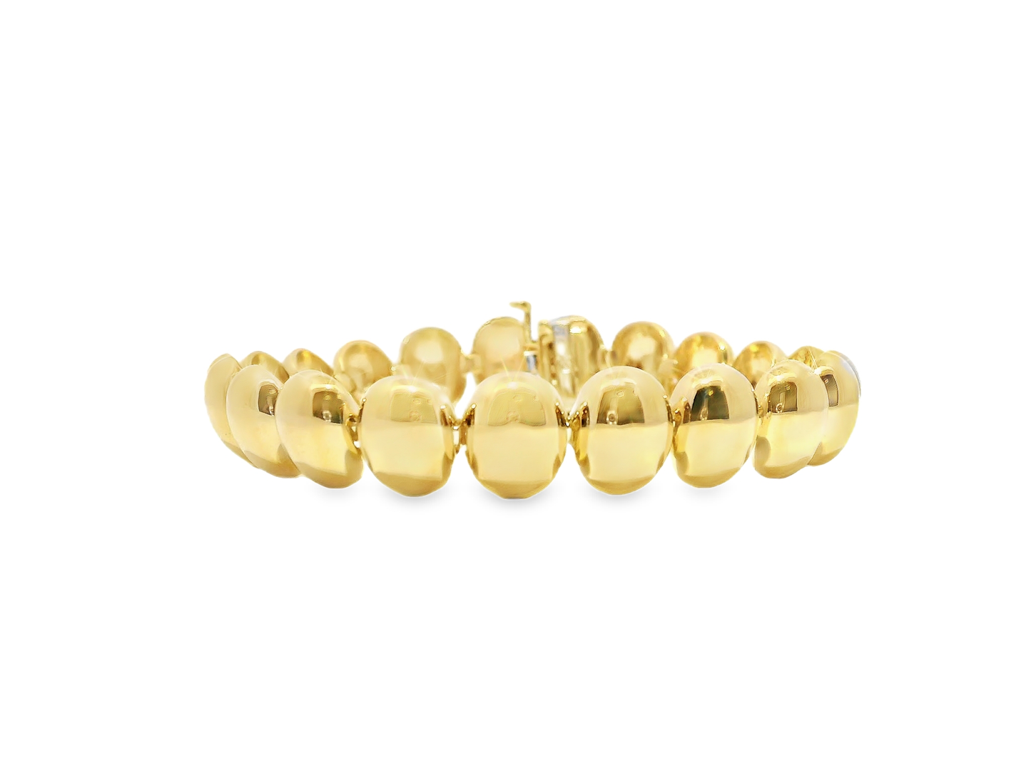 Plain Beaded Bracelet in 14k Yellow Gold