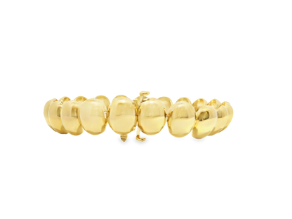 Plain Beaded Bracelet in 14k Yellow Gold