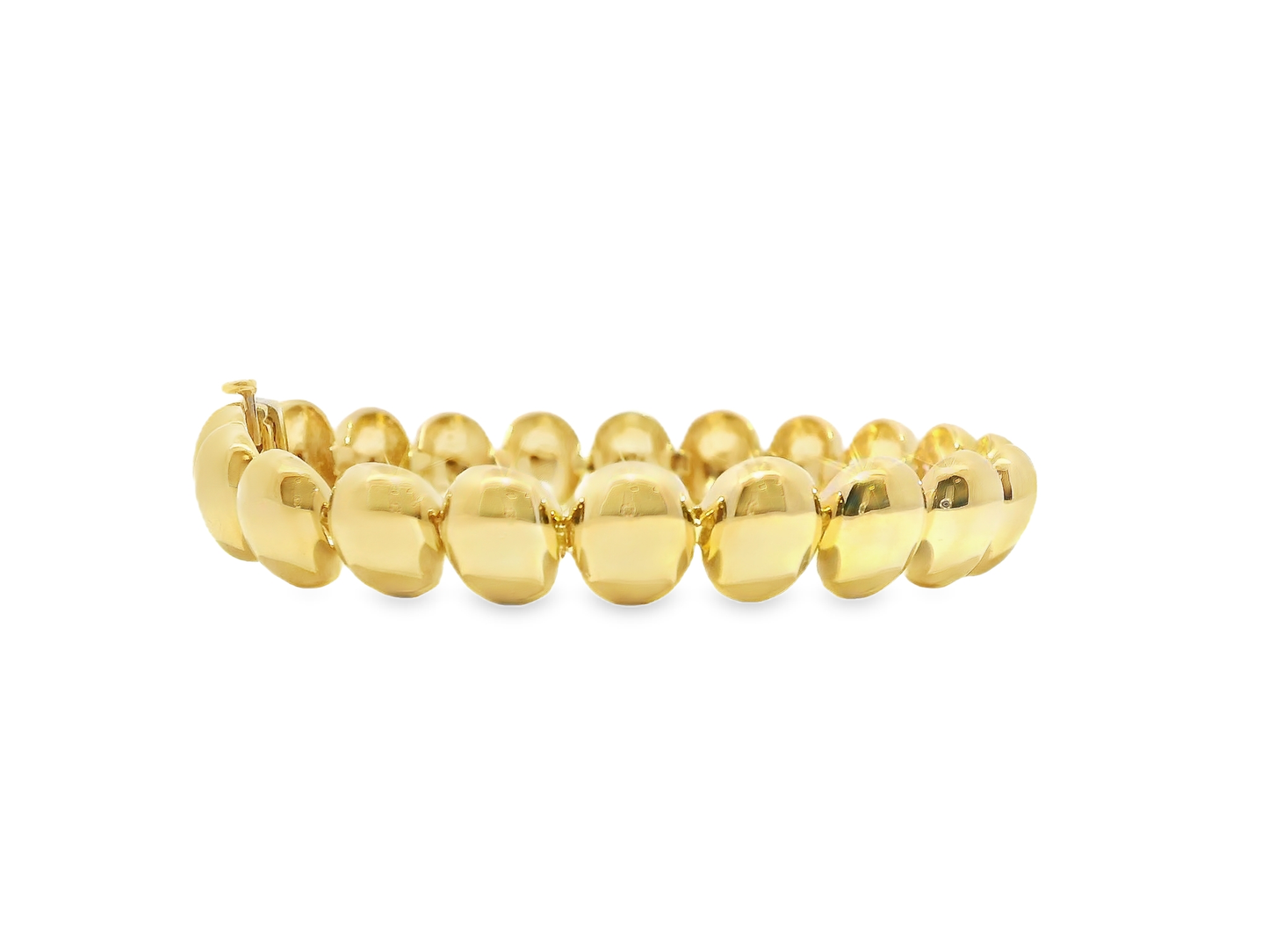 Plain Beaded Bracelet in 14k Yellow Gold