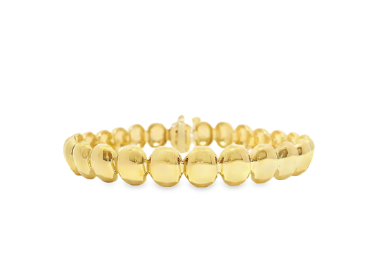 Plain Beaded 14k Yellow Gold Bracelet