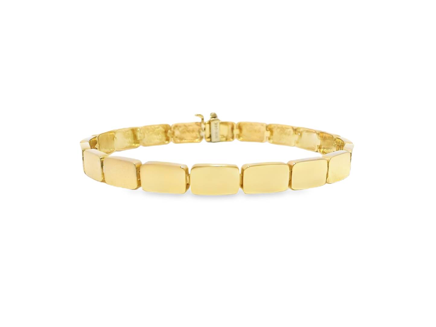 Plain Rectangle Shape 14k Yellow Gold Bracelet