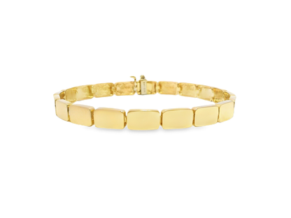 Plain Rectangle Shape 14k Yellow Gold Bracelet