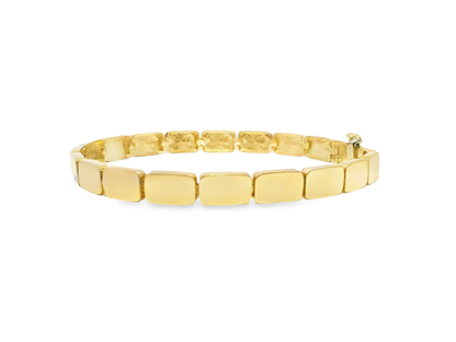 Plain Rectangle Shape 14k Yellow Gold Bracelet