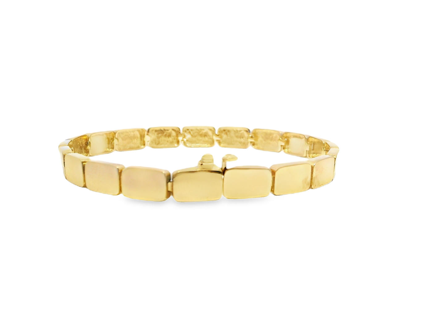 Plain Rectangle Shape 14k Yellow Gold Bracelet