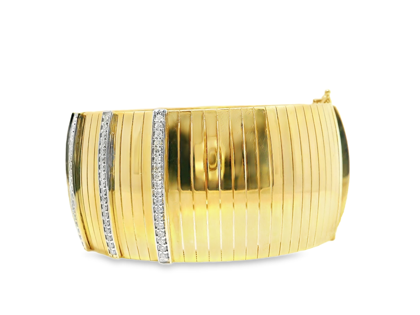 1.81CT Diamond Bangle 14k Yellow Gold