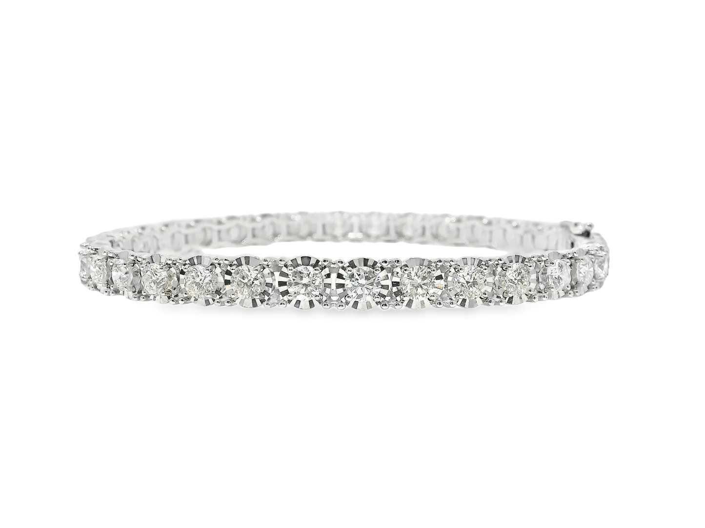 6.41CT Diamond Bangle 18k White Gold