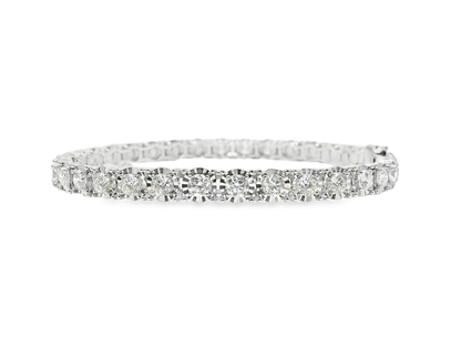 6.41CT Diamond Bangle 18k White Gold