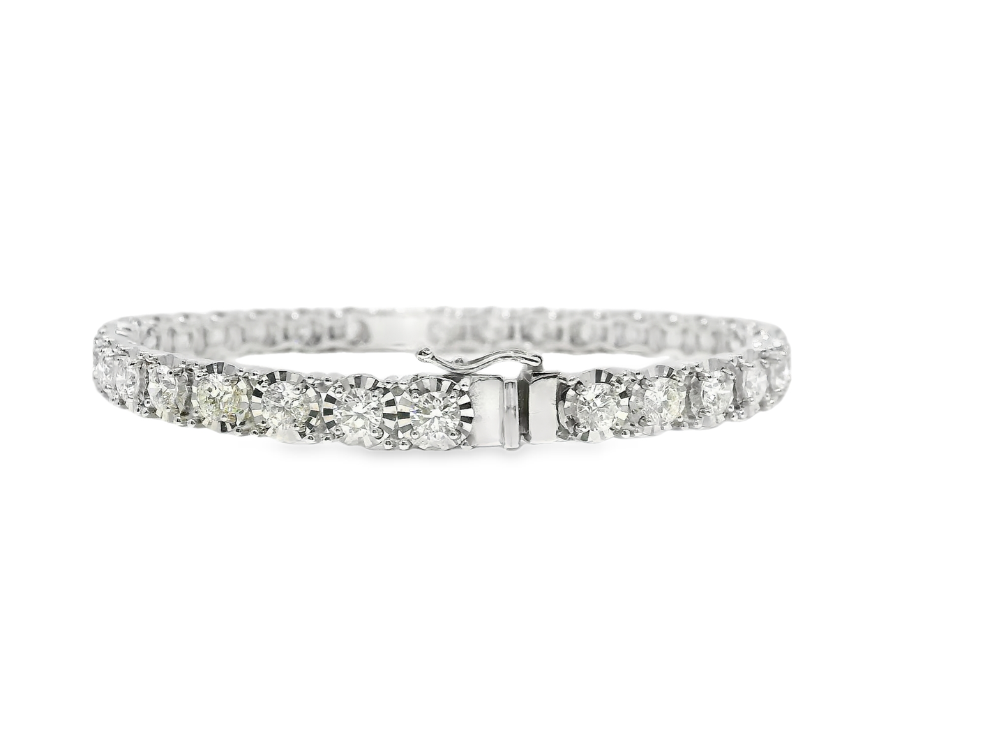 6.41CT Diamond Bangle 18k White Gold