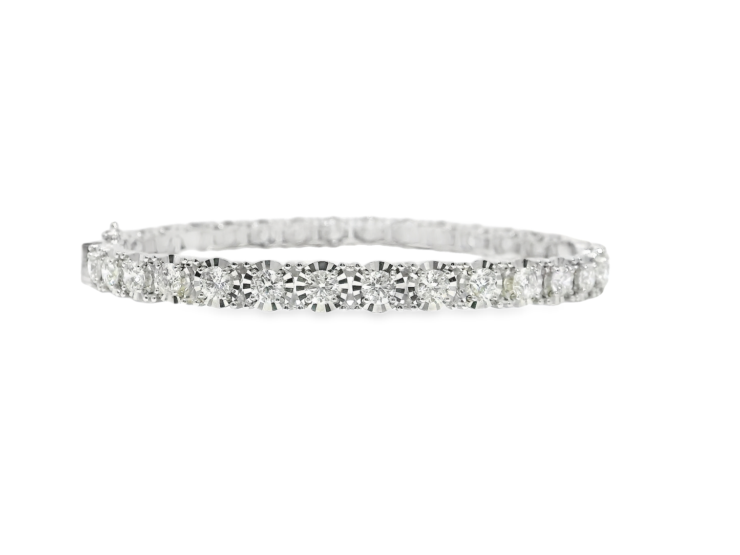 6.41CT Diamond Bangle 18k White Gold