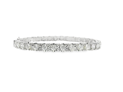 6.41CT Diamond Bangle 18k White Gold