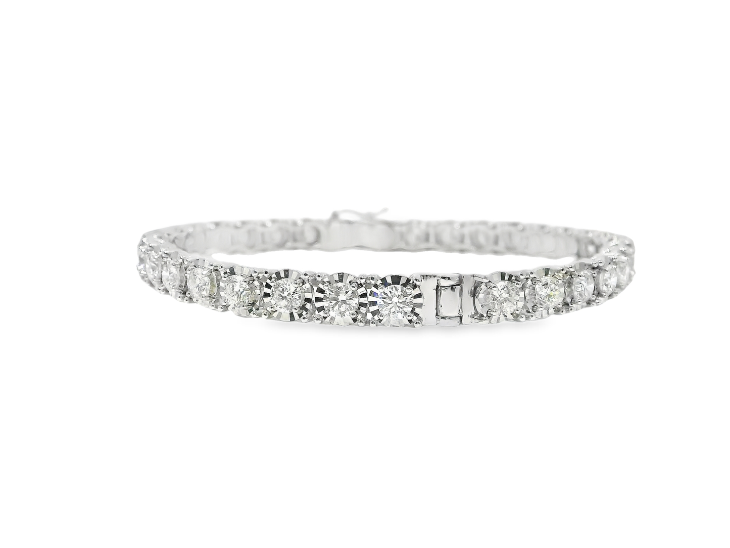 6.41CT Diamond Bangle 18k White Gold