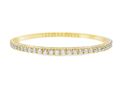 4.37CT Diamond Stretch Bangle 14k Yellow Gold
