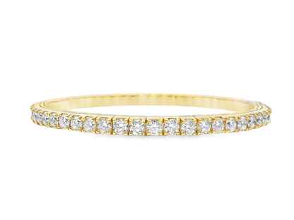 7.17CT Diamond Stretch Bangle 14k Yellow Gold