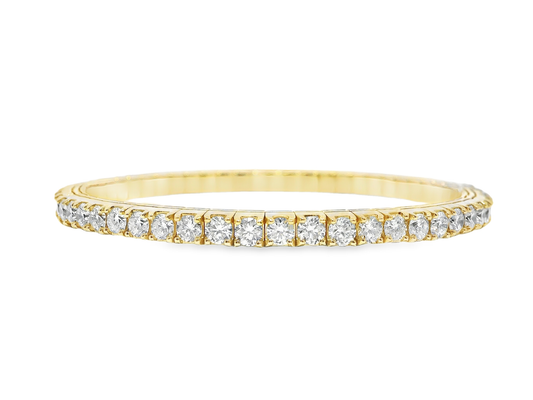 7.17CT Diamond Stretch Bangle 14k Yellow Gold