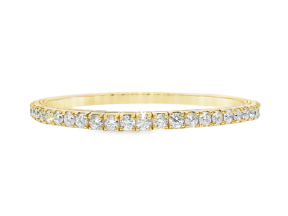 7.17CT Diamond Stretch Bangle 14k Yellow Gold