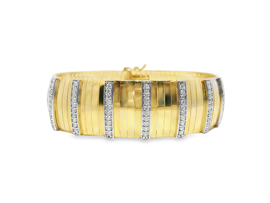 1.00CT Diamond Bangle 14k Yellow Gold