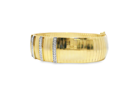1.00CT Diamond Bangle 14k Yellow Gold