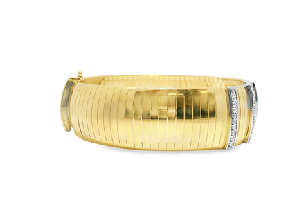 1.00CT Diamond Bangle 14k Yellow Gold