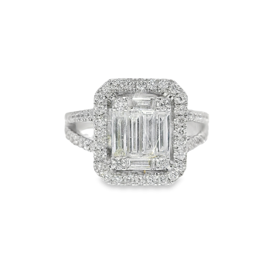 1.17CT Diamond Ring 18k White Gold