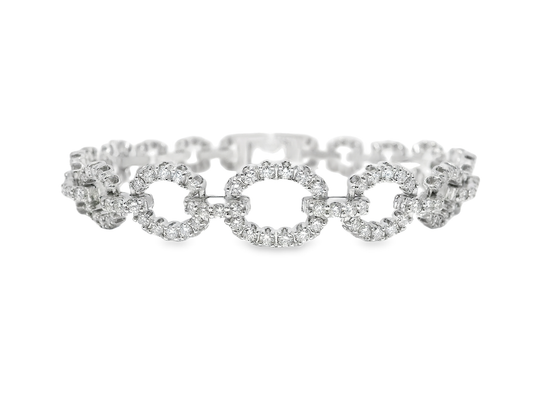 3.31CT Diamond Bracelet 14k White Gold