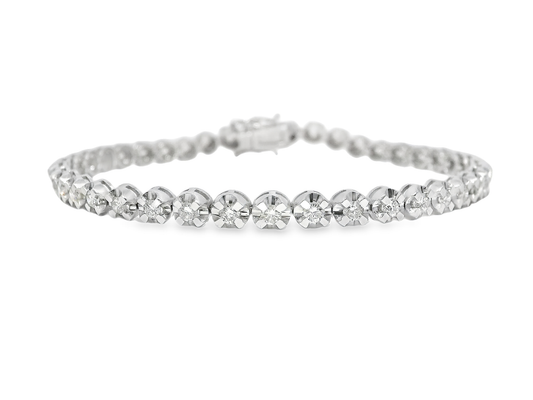 1.93CT Diamond Bracelet 14k White Gold