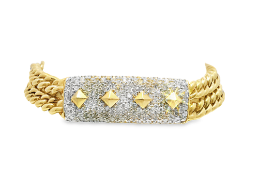 3.35CT Diamond Bracelet 18k  Yellow Gold