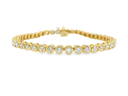 4.09CT Diamond Bezel Bracelet 14k Gold