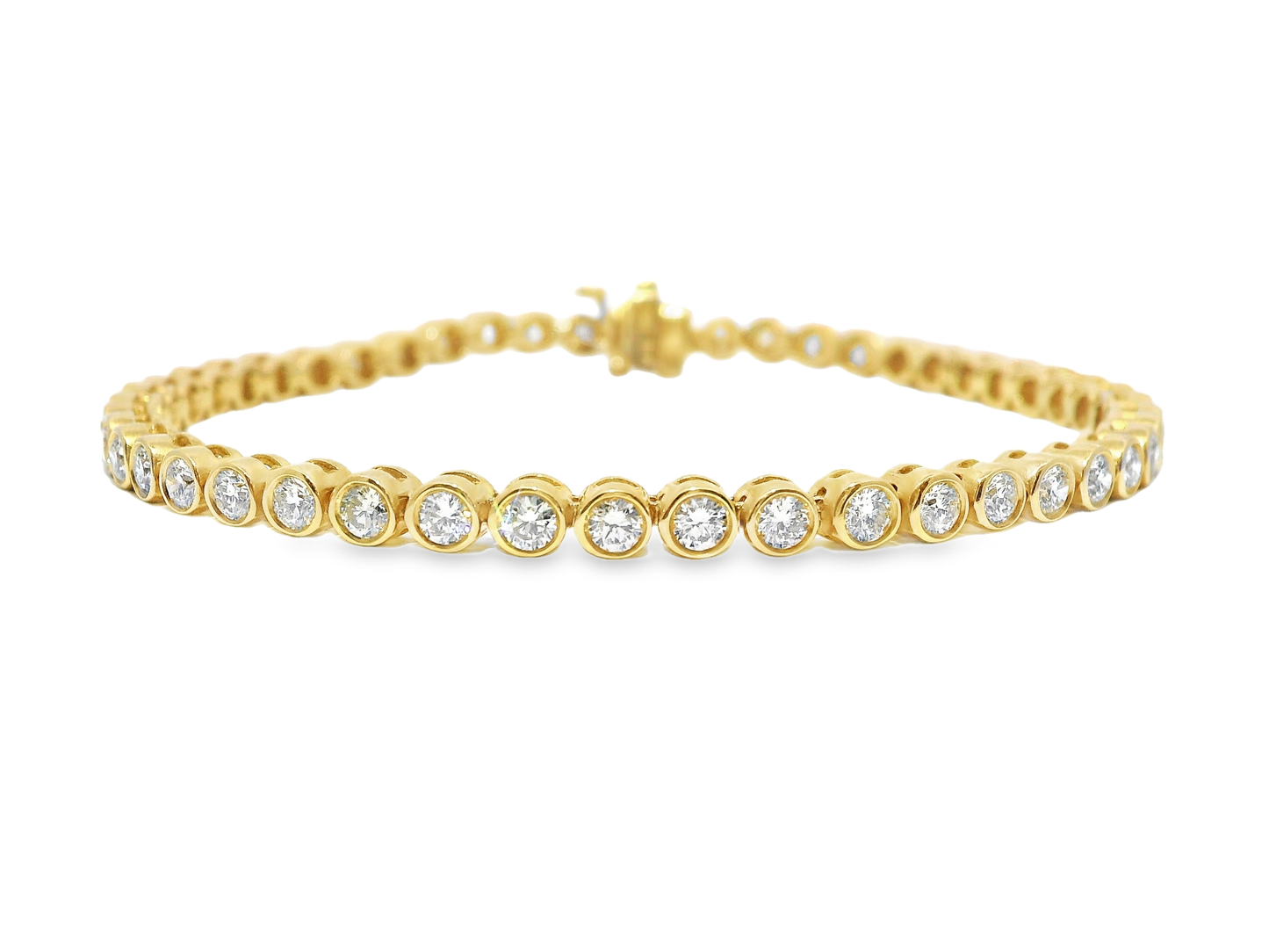 3.64CT Diamond Bezel Bracelet 14k Yellow Gold