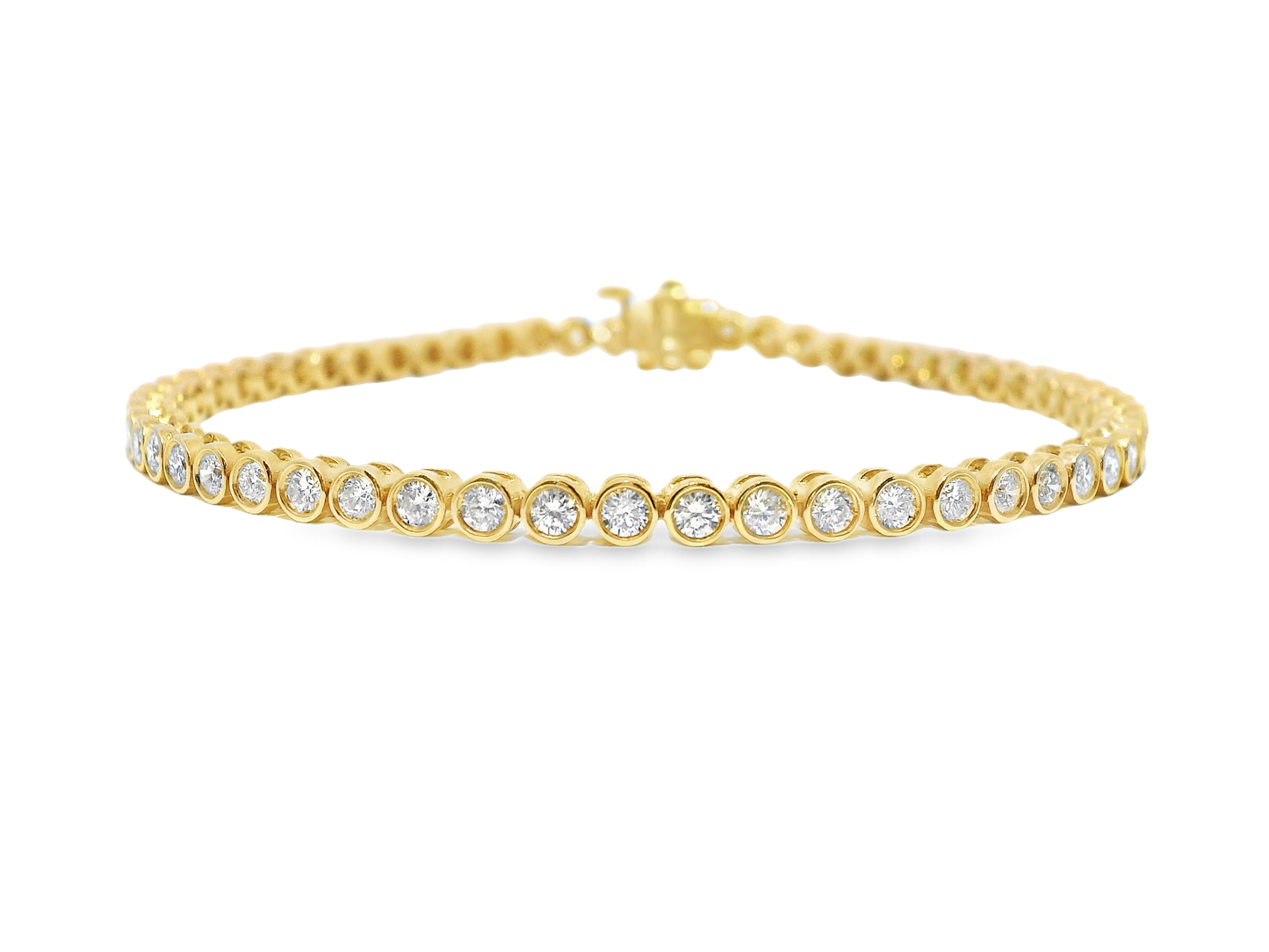 2.70Ct Diamond Bezel Bracelet 14k Yellow Gold