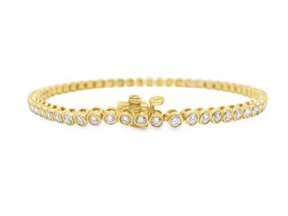 2.70Ct Diamond Bezel Bracelet 14k Yellow Gold