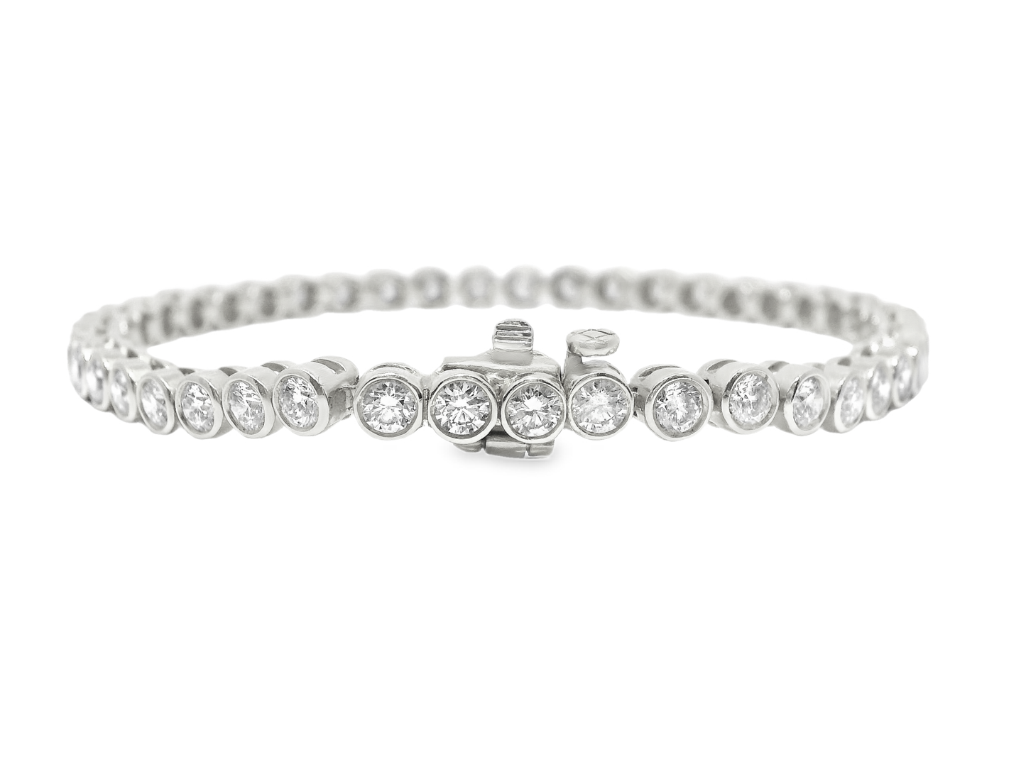 4.09CT Diamond Bezel Bracelet 14k Gold