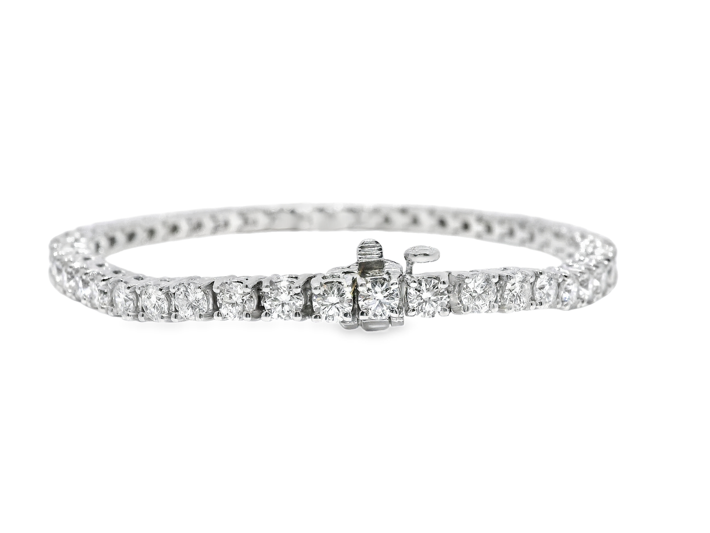 5.58CT Diamond Tennis Bracelet 14k White Gold
