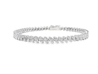 3.47Ct Diamond Bracelet 14k White Gold