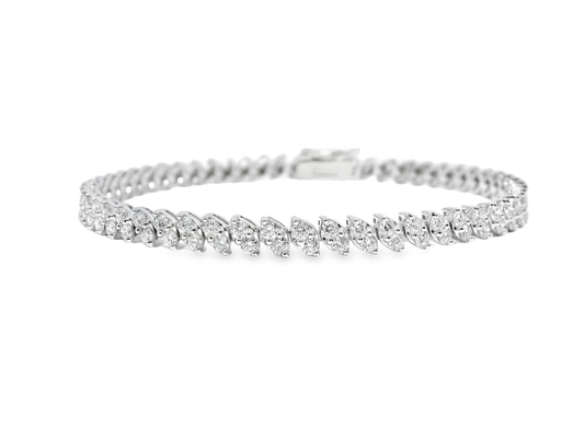 3.47Ct Diamond Bracelet 14k White Gold