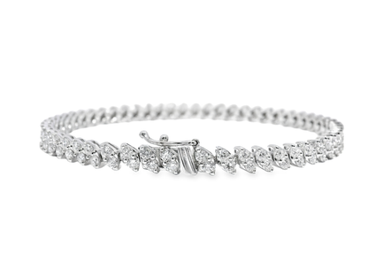3.47Ct Diamond Bracelet 14k White Gold