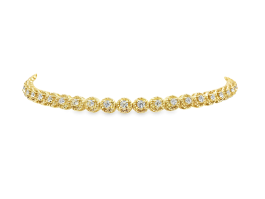 0.73CT Diamond Bracelet 14k Yellow Gold