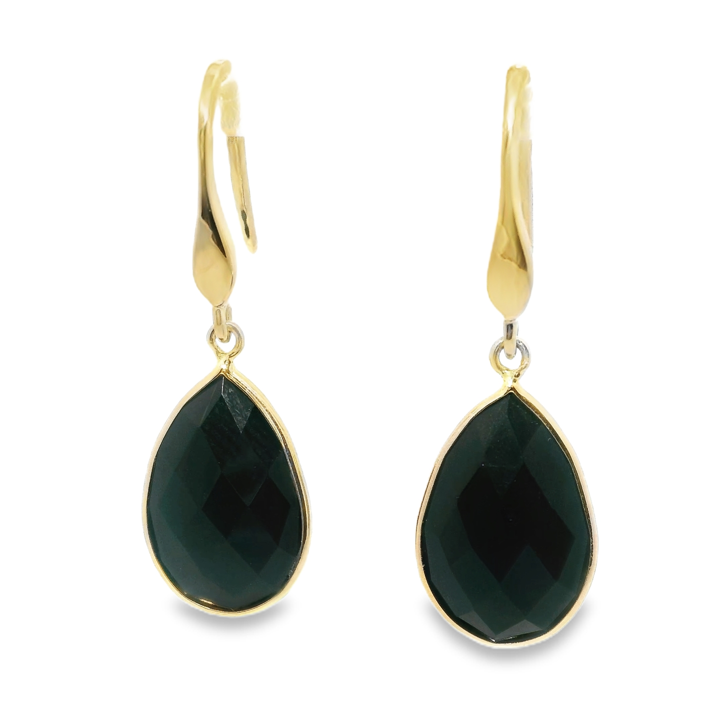 Black Onyx Hoop Earring 14k Gold