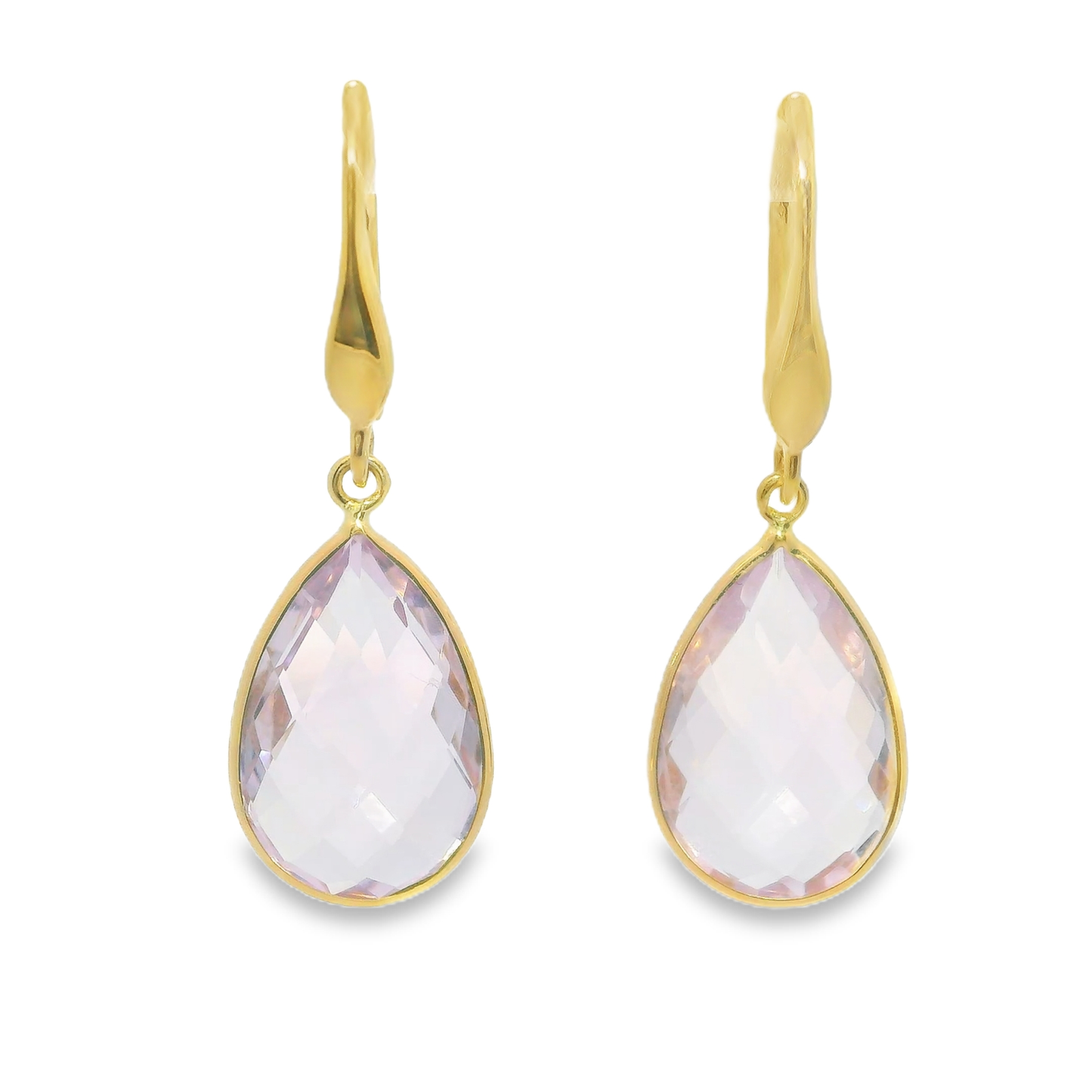 Plain Hoop Purple Amethyst Earring 14k Yellow Gold