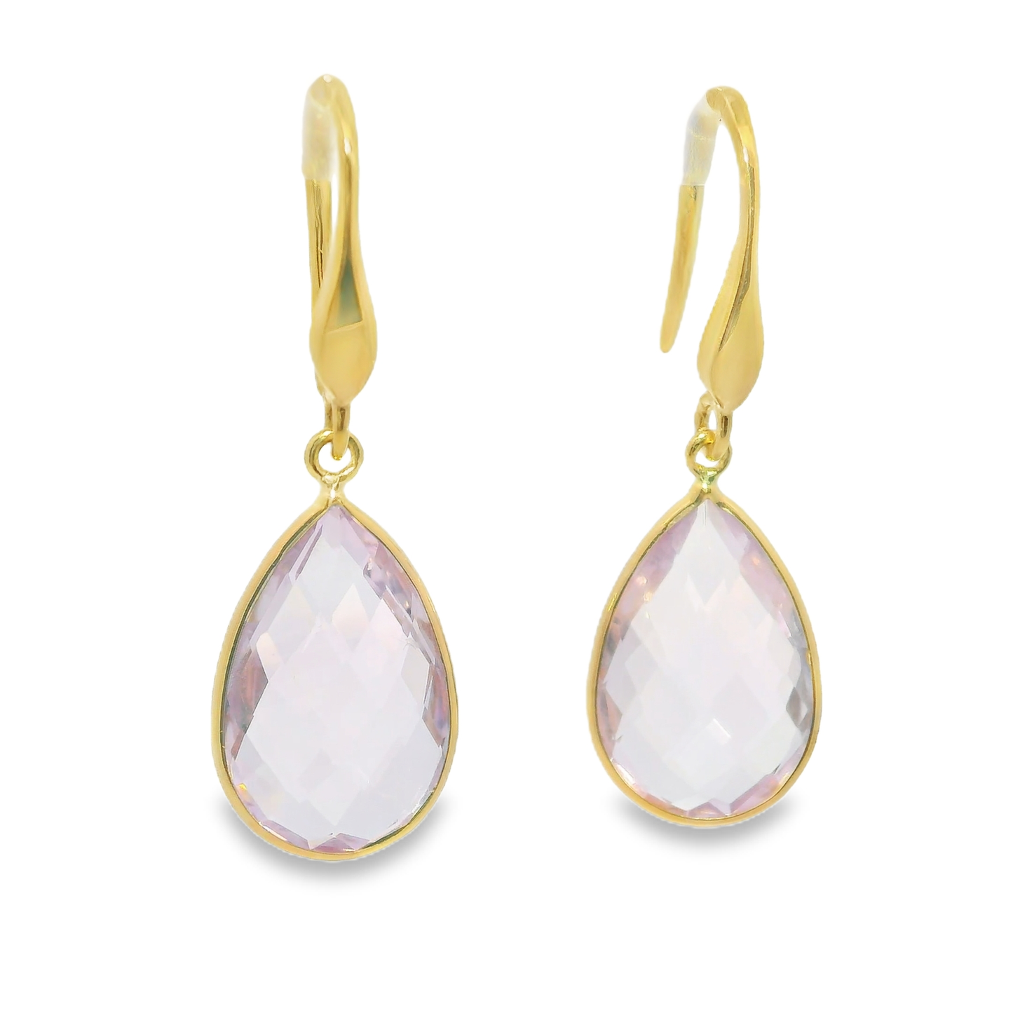 Plain Hoop Purple Amethyst Earring 14k Yellow Gold