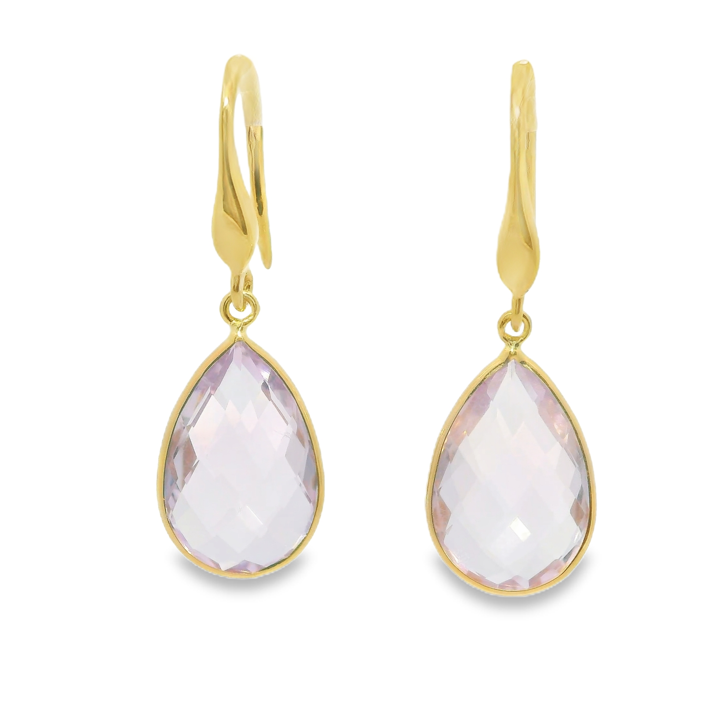 Plain Hoop Purple Amethyst Earring 14k Yellow Gold