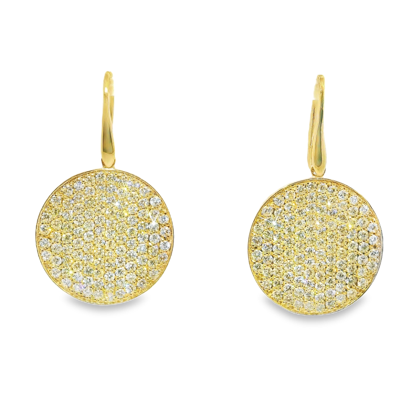 5.21CT Diamond Disc Earring 14k Yellow Gold