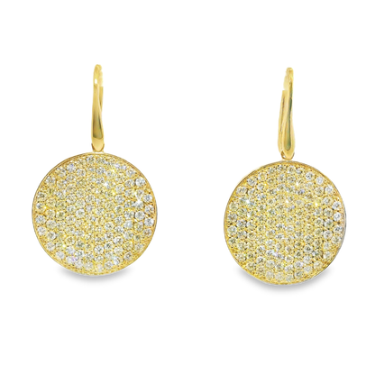 5.21CT Diamond Disc Earring 14k Yellow Gold