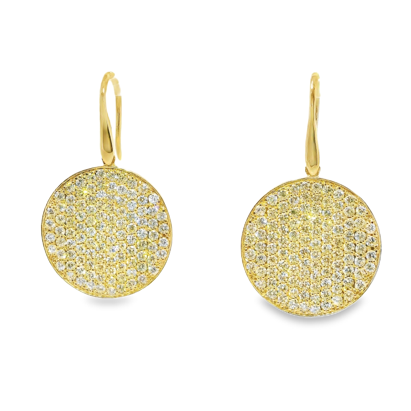 5.21CT Diamond Disc Earring 14k Yellow Gold